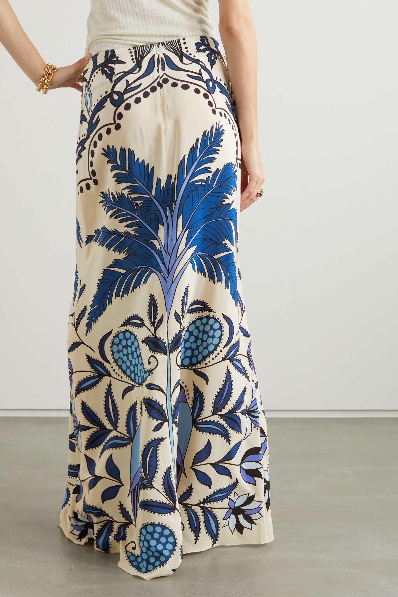 + NET SUSTAIN Cumbia Sobre El Mar printed silk crepe de chine maxi skirt - 4