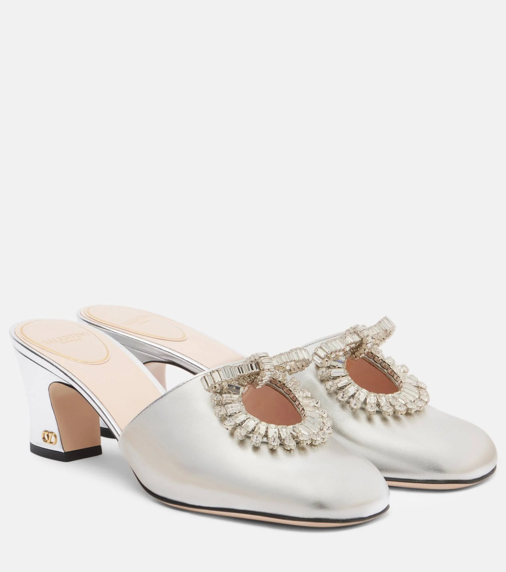 Adamantine 60 metallic leather mules - 1