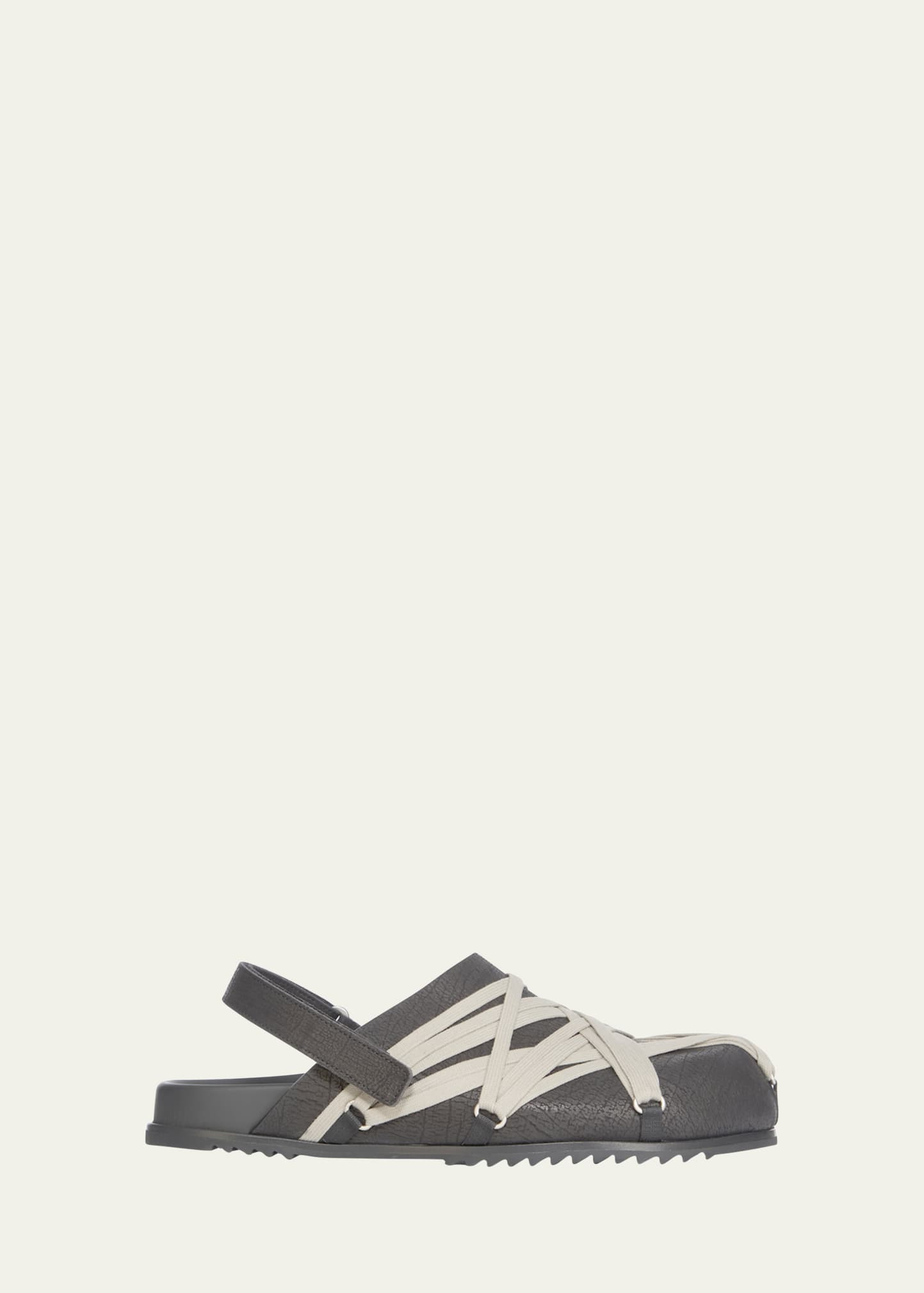 Men's Megalace Cracked Leather Mules - 1