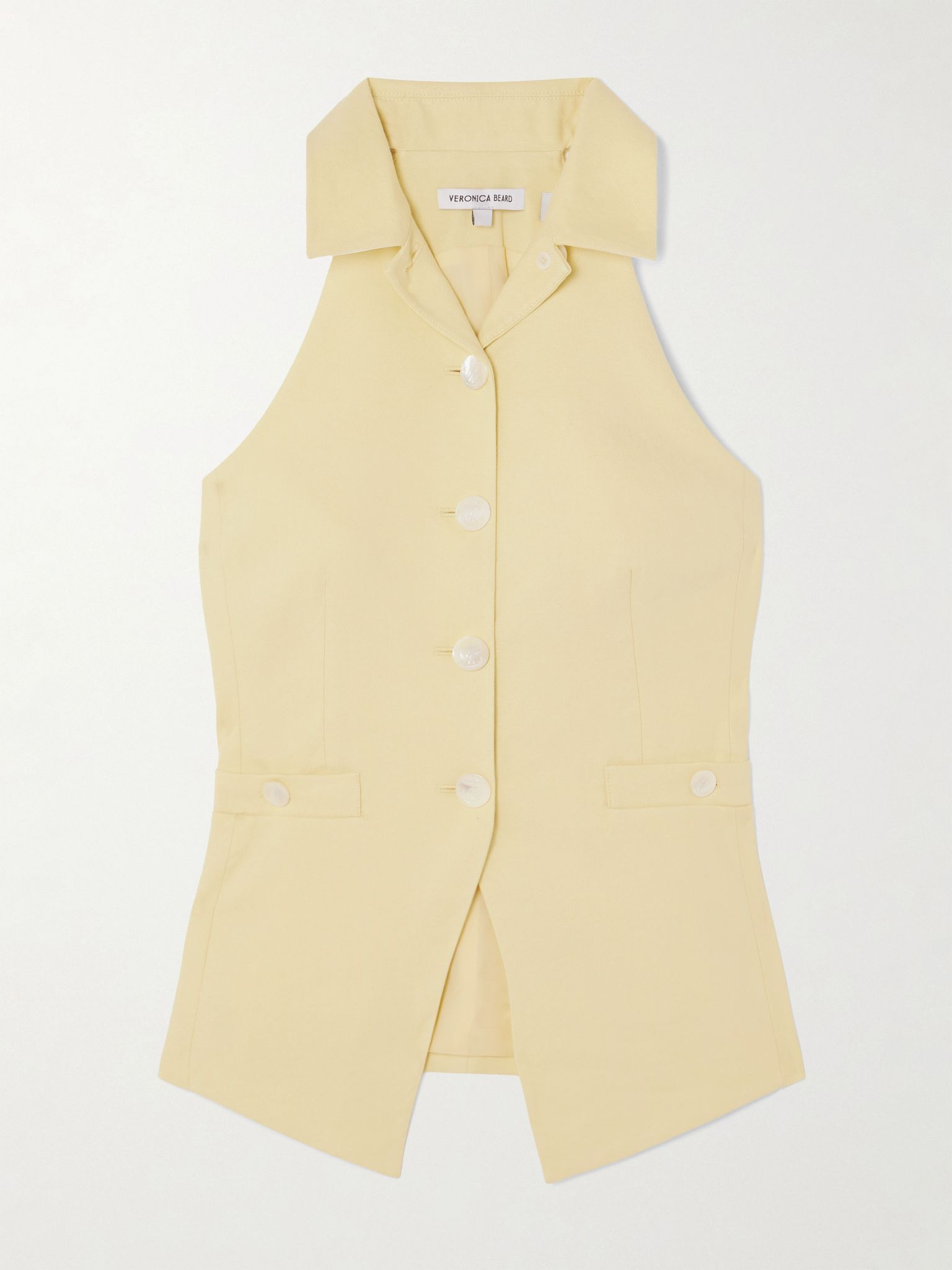 Orlinda linen-blend twill vest Yellow - 1
