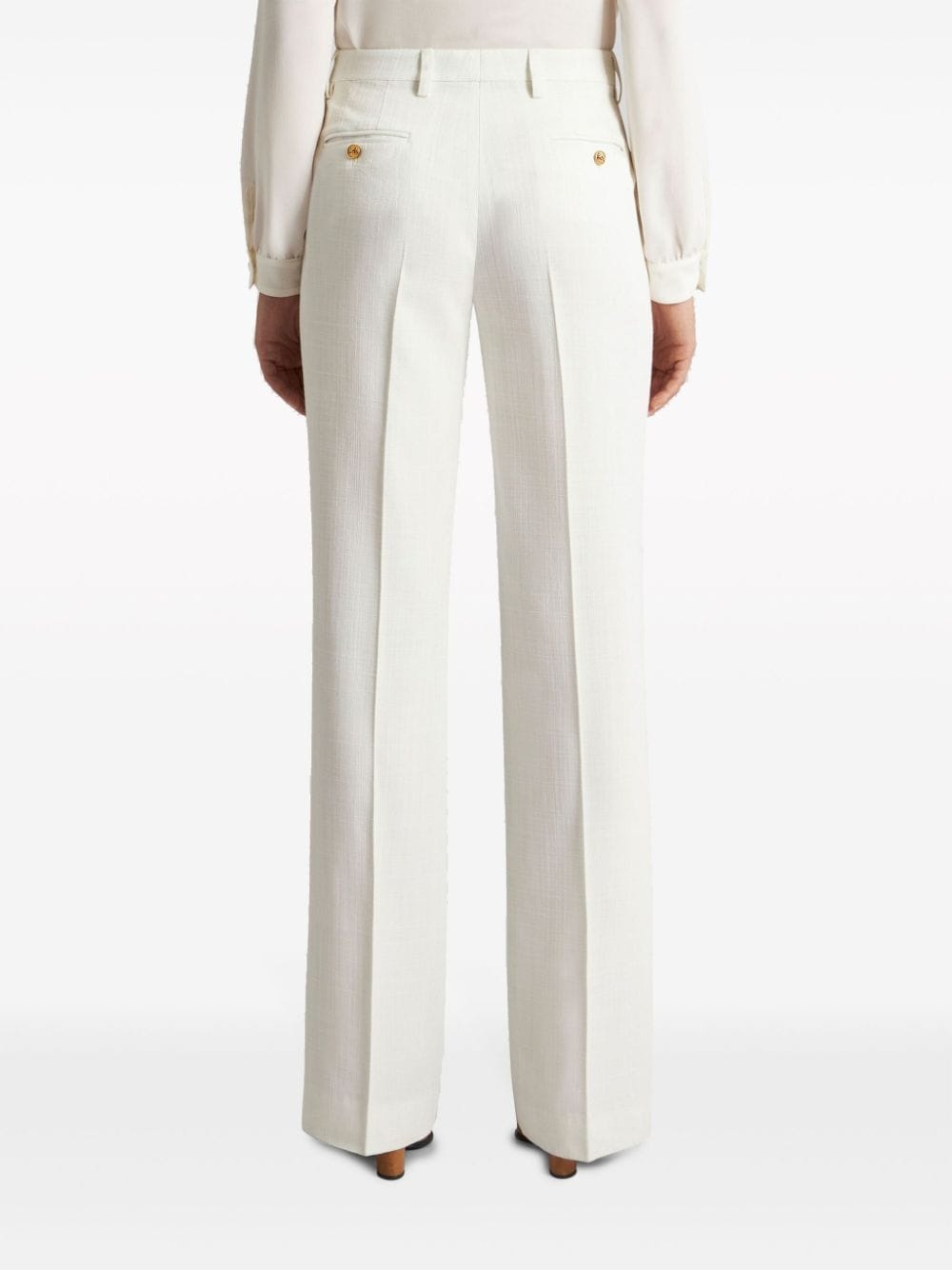 slub-texture tailored trousers - 4
