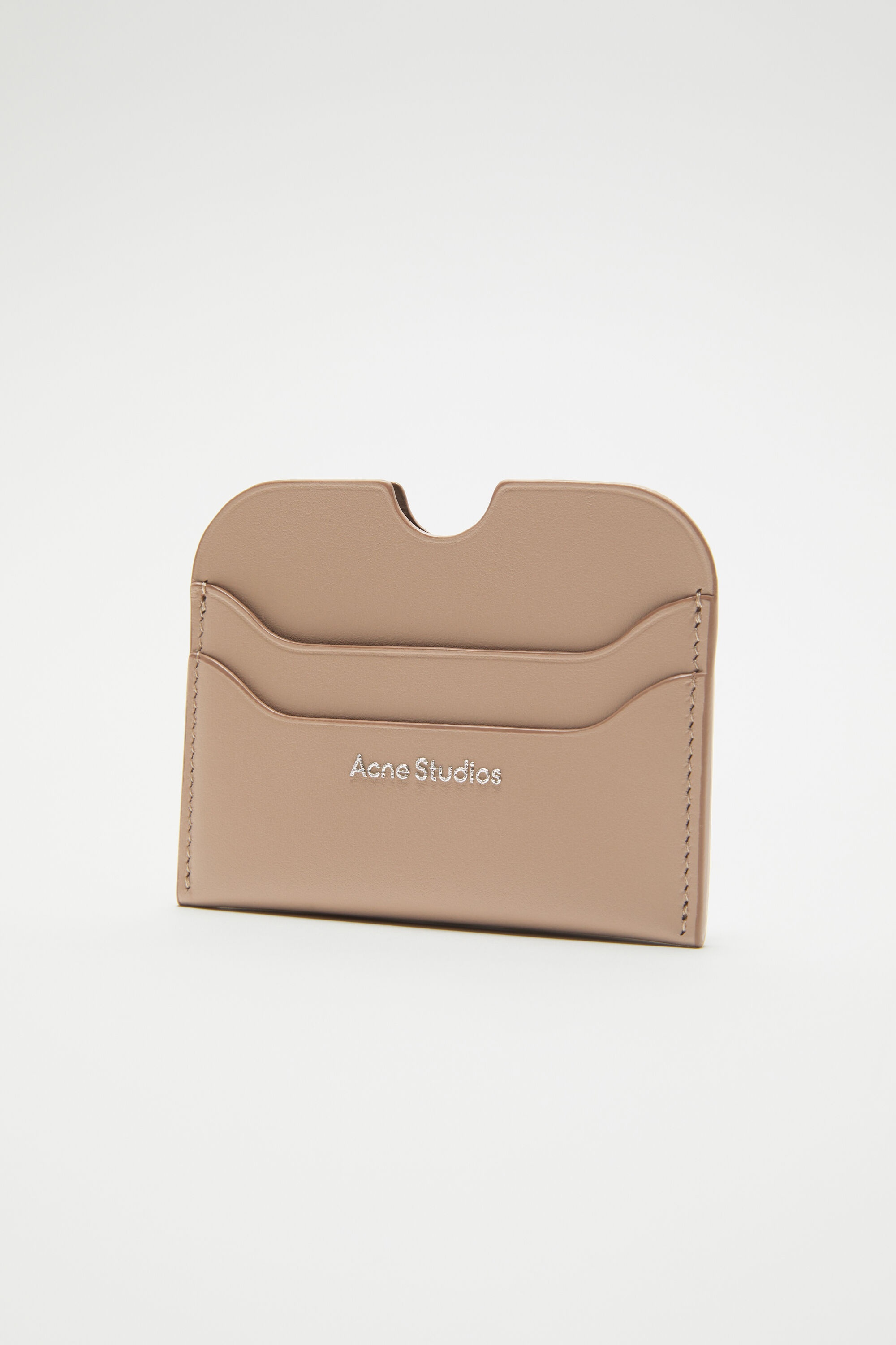 Leather card holder - Taupe beige - 3