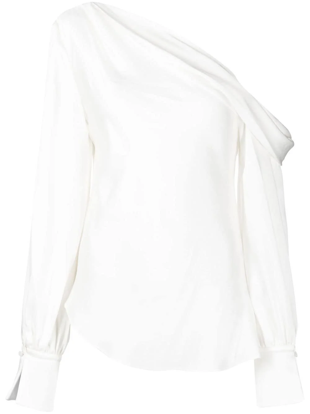 Alice satin-finish one-shoulder blouse - 1