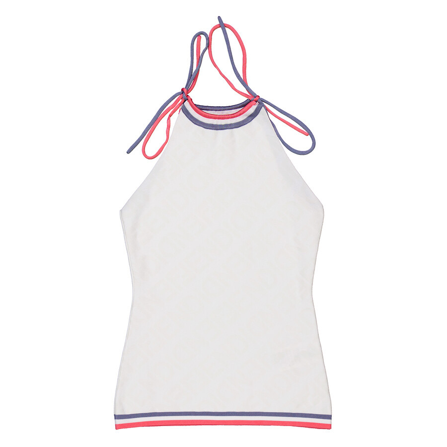 Fendi Intarsia-Knit Halterneck Sleeveless Top - 5