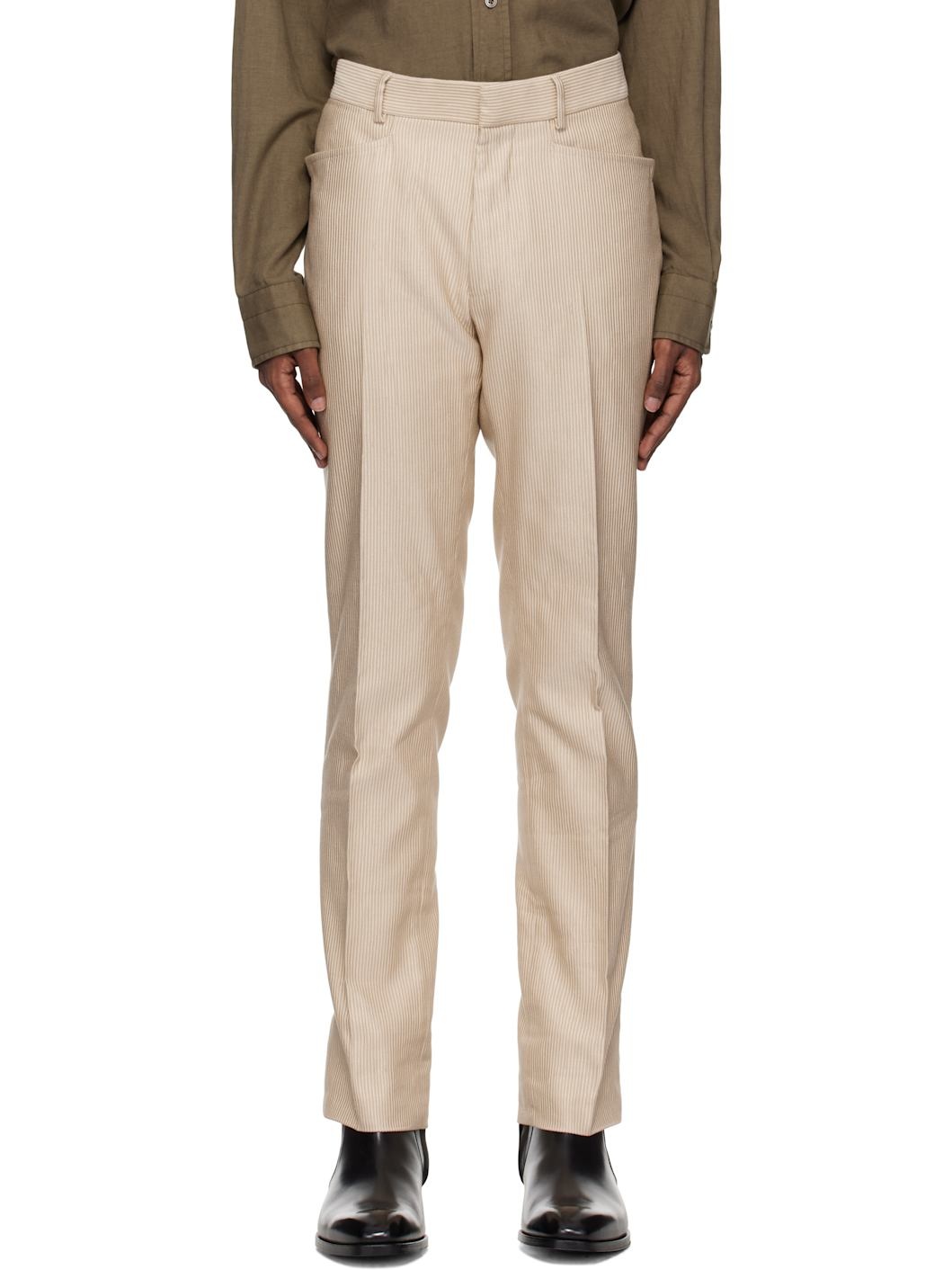 Beige Glamorous Cord Dyllan Trousers - 1