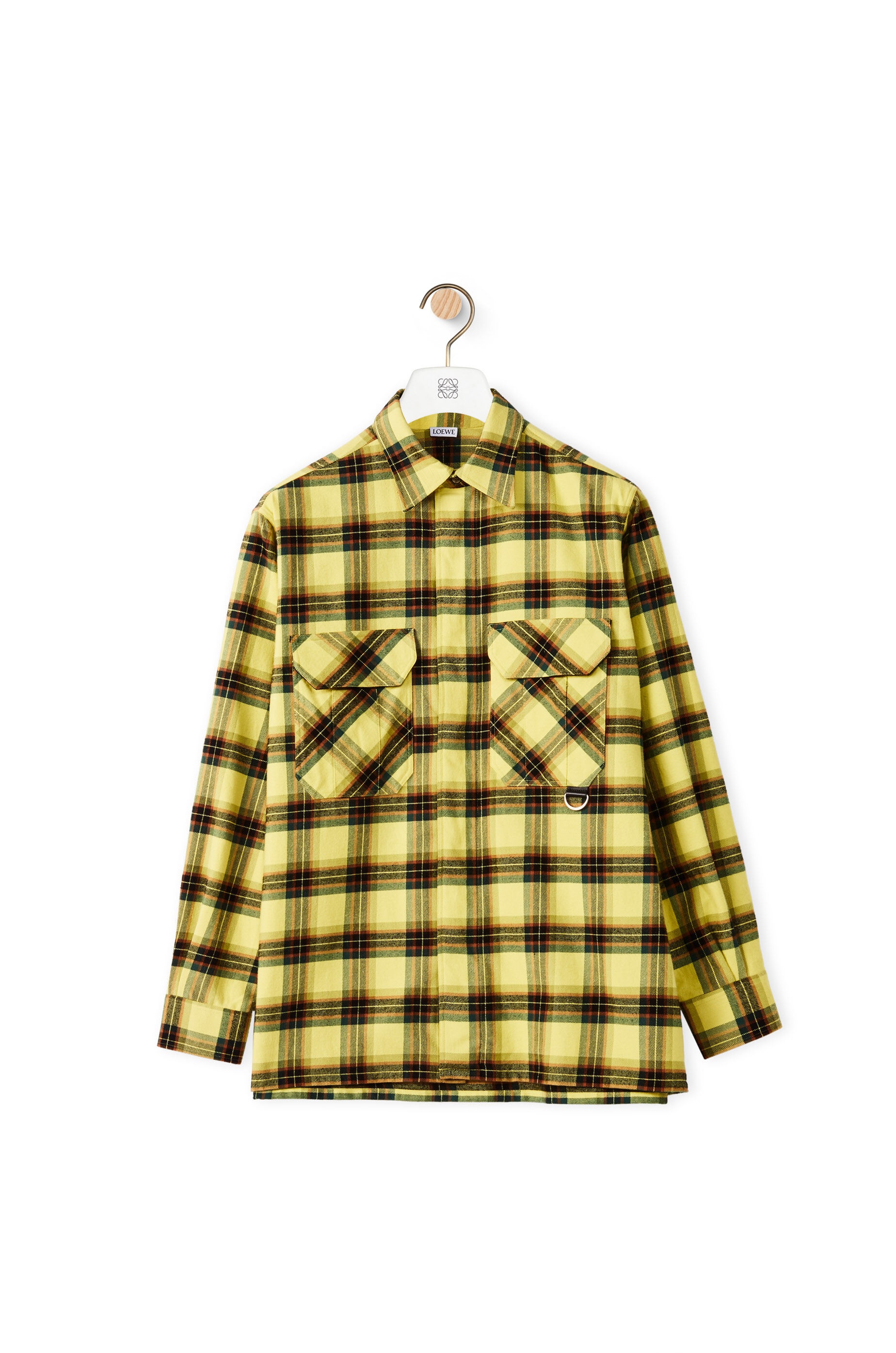 Check flannel zip shirt in cotton - 1