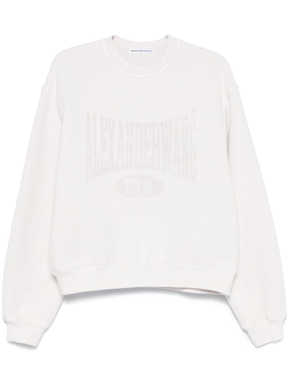 distressed-logo sweatshirt - 1