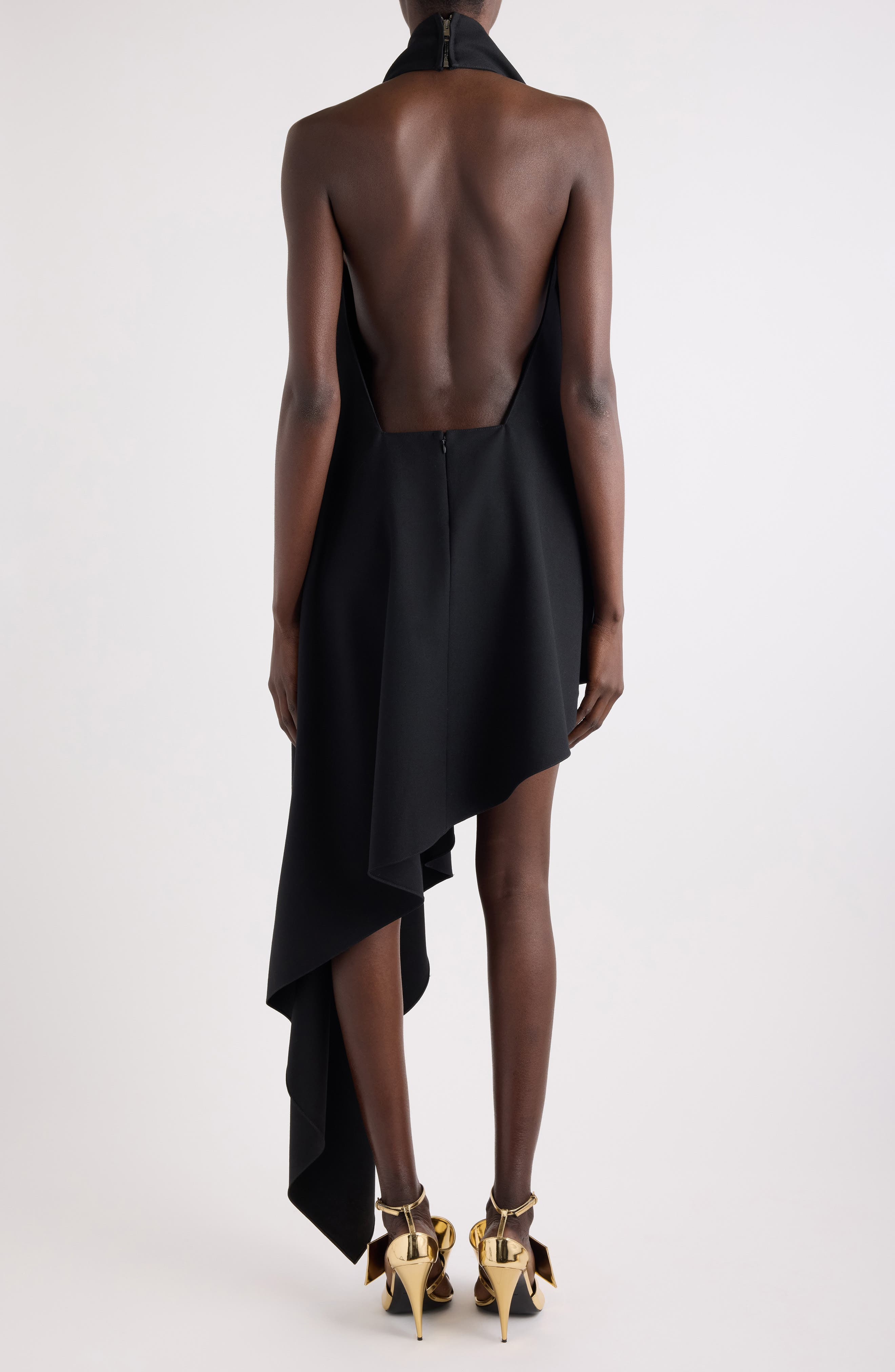Givenchy Wool Asymmetric Halter Dress in Black at Nordstrom - 3