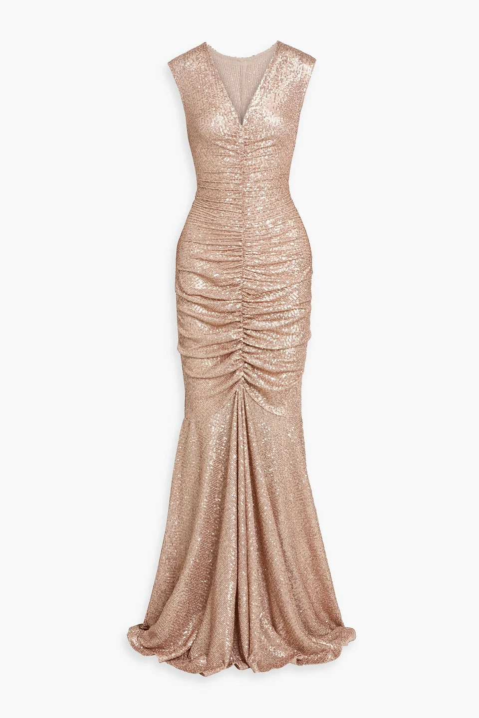 Ruched sequined stretch-tulle gown - 1
