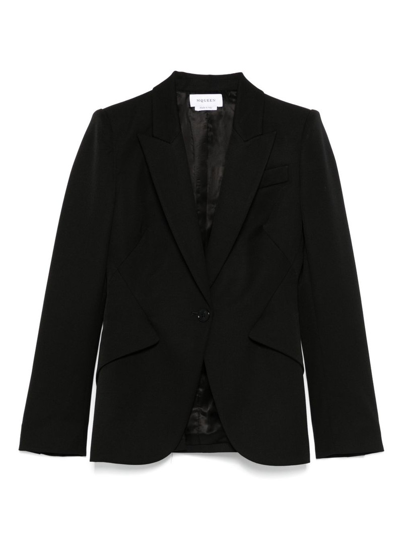 wool single-breasted blazer 1