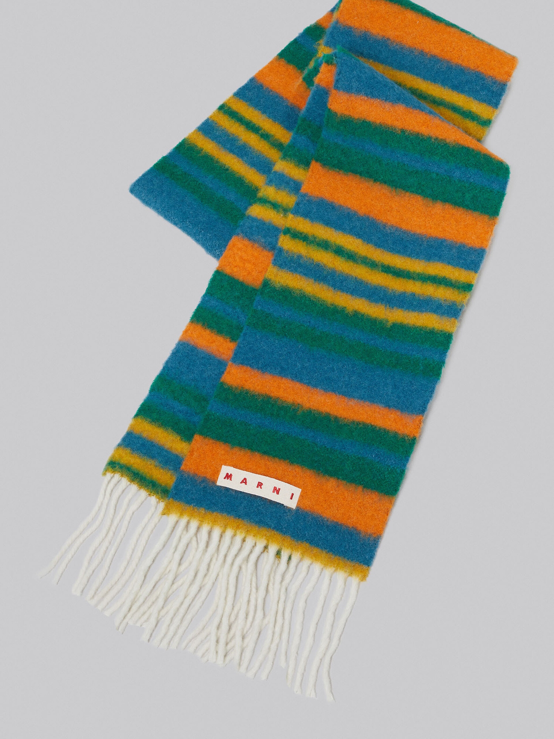 BLUE AND GREEN ALPACA AND WOOL SCARF - 3