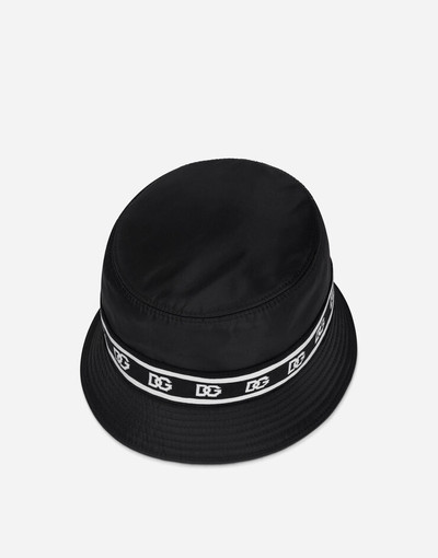 Dolce & Gabbana Nylon bucket hat with branded-band print outlook