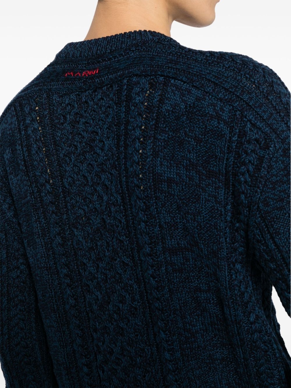 cable-knit cotton jumper - 5