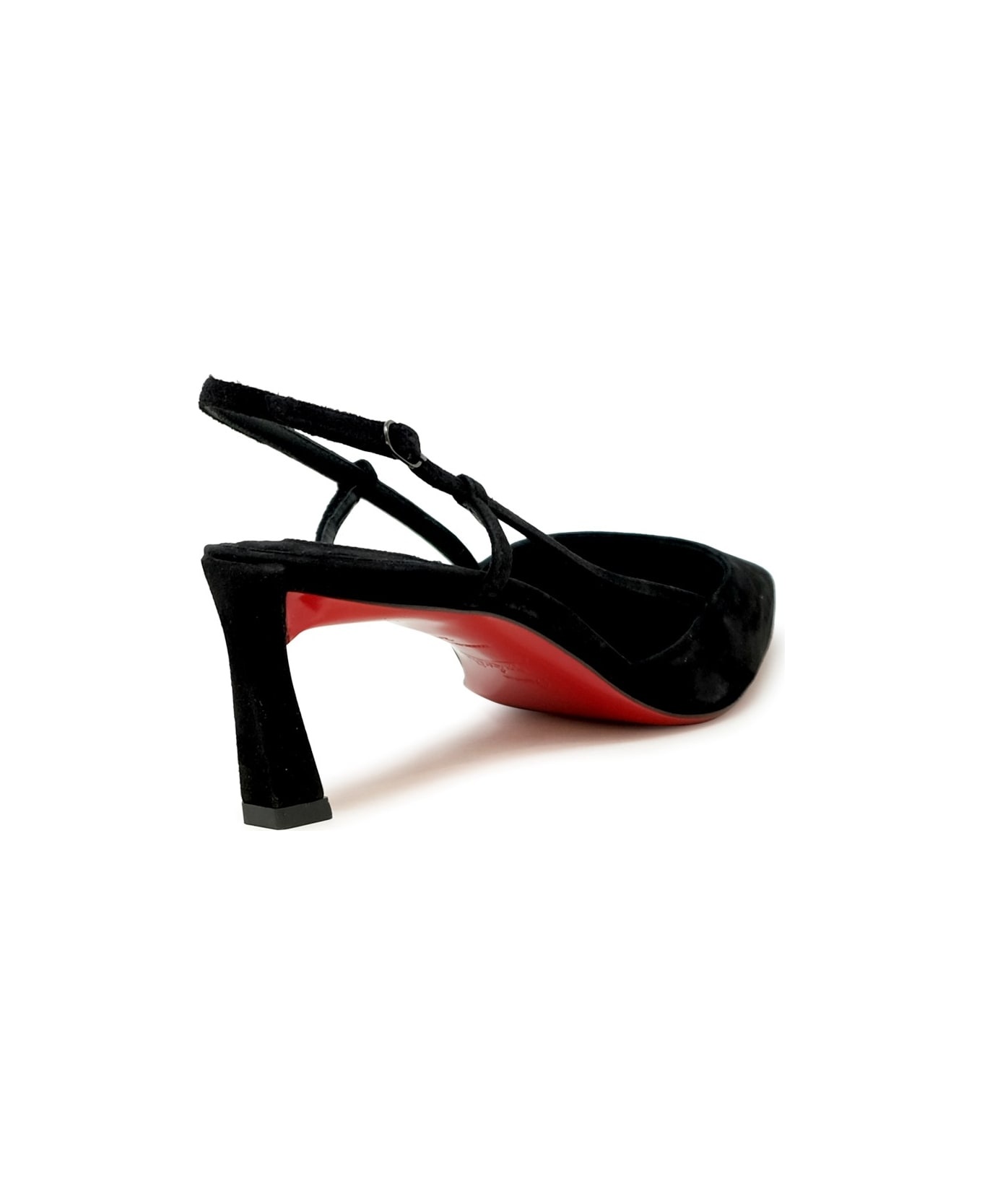 Christian Louboutin Black Veau Velours Condorline 55 Slingback - 3