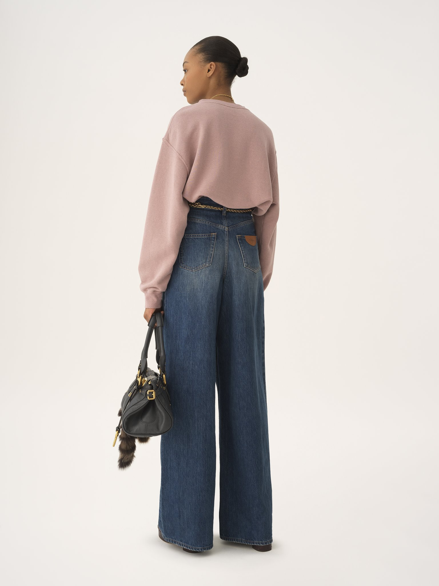 OVERSIZED LOGO SWEATER IN CHINÉ FLEECE - 5