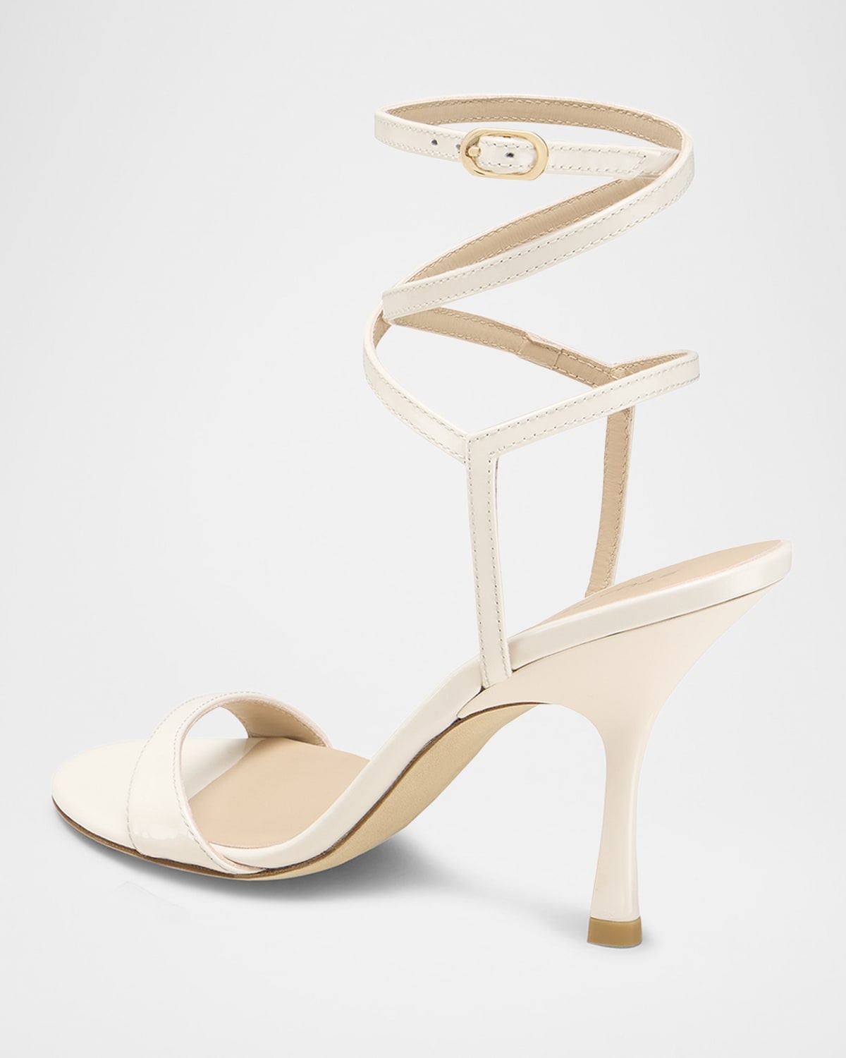 Nudist Patent Ankle-Strap Sandals - 4