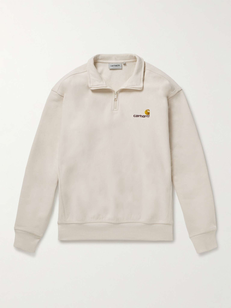 American Script Cotton-Blend Jersey Half-Zip Sweatshirt - 1