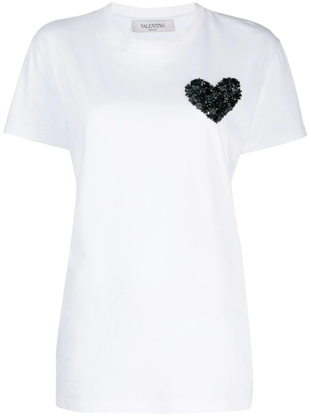 heart embroidery T-shirt - 1