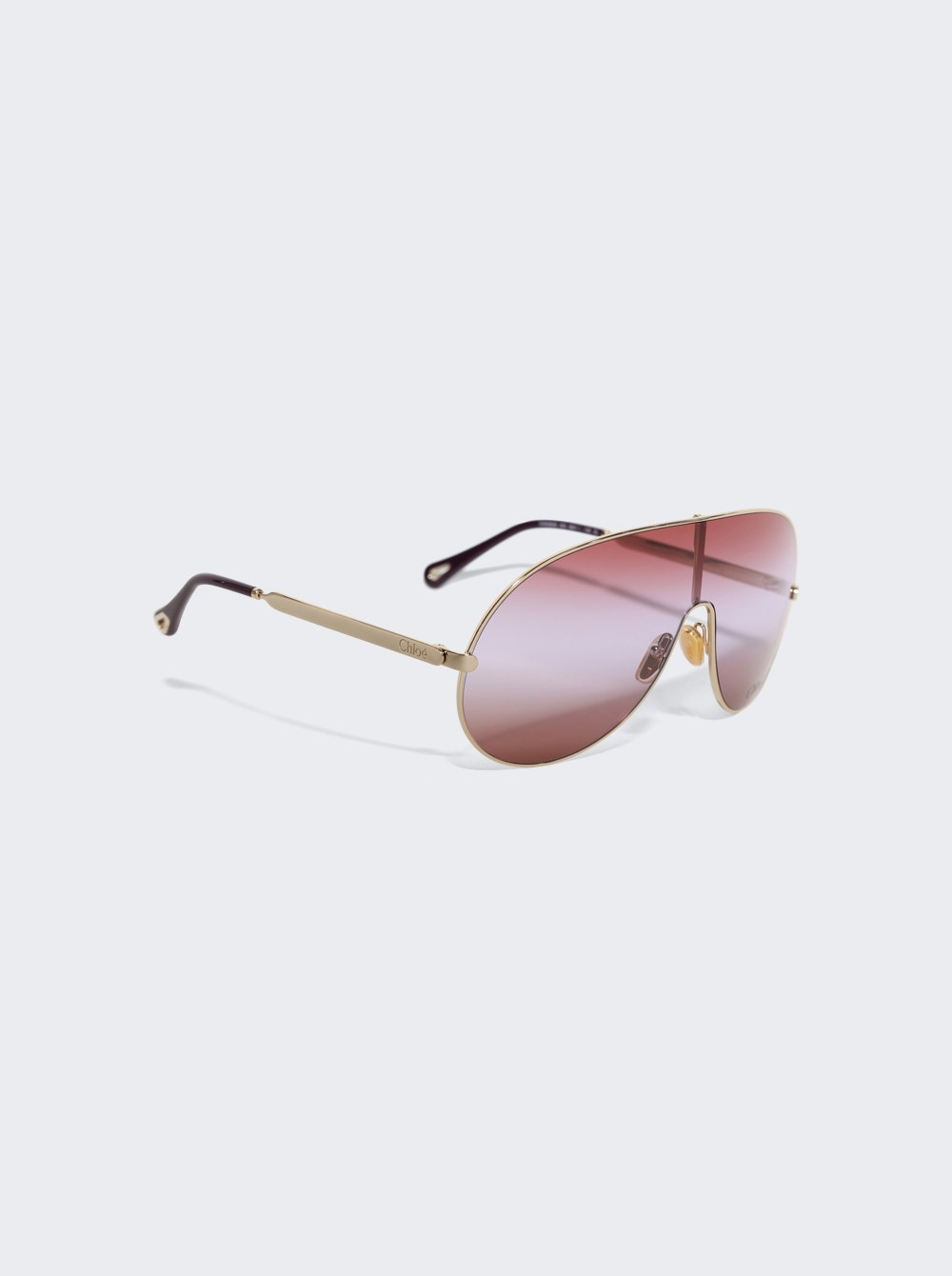 Aly Mask Sunglasses Shiny Gold And Gradient Pink - 4