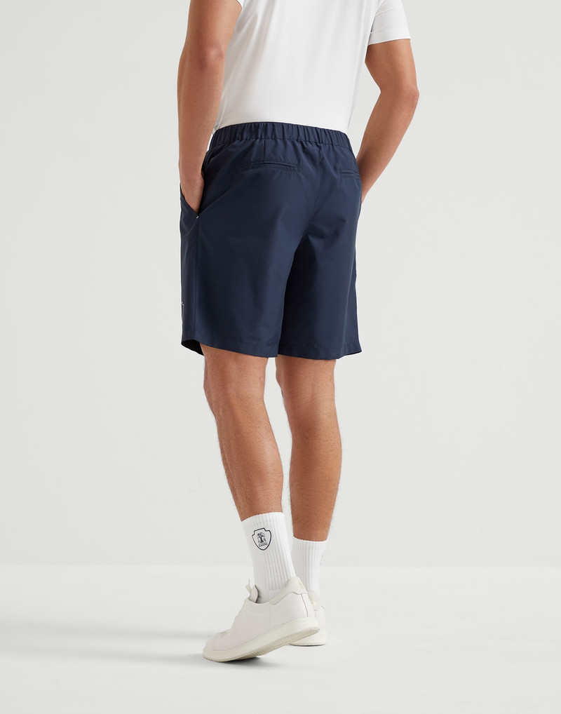 Brunello Cucinelli Nylon shorts with pleat and tabbed waistband outlook