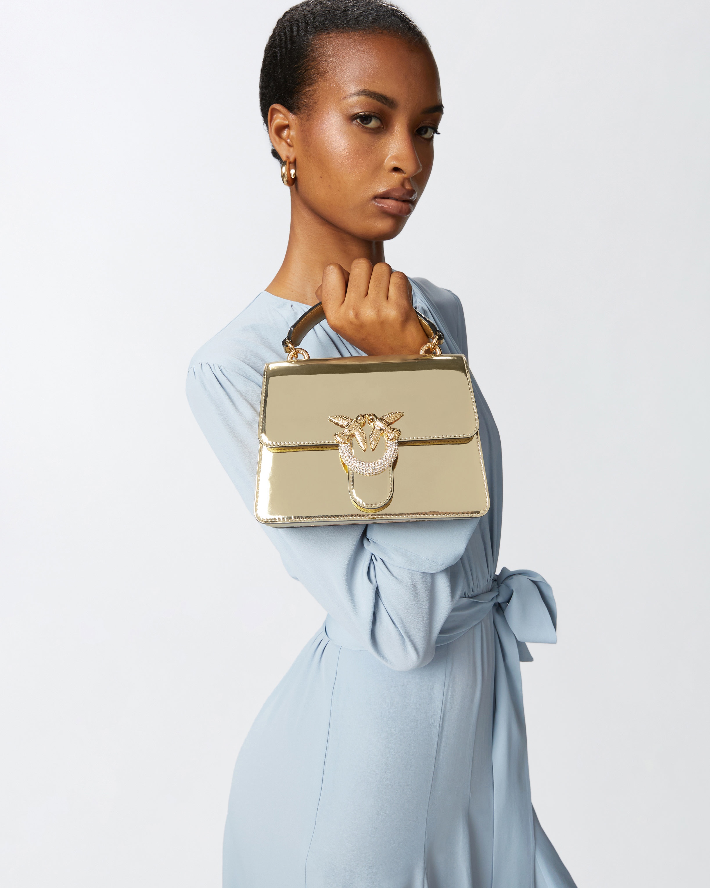 MINI LOVE BAG HANDBAG WITH GOLDEN MIRROR EFFECT - 5
