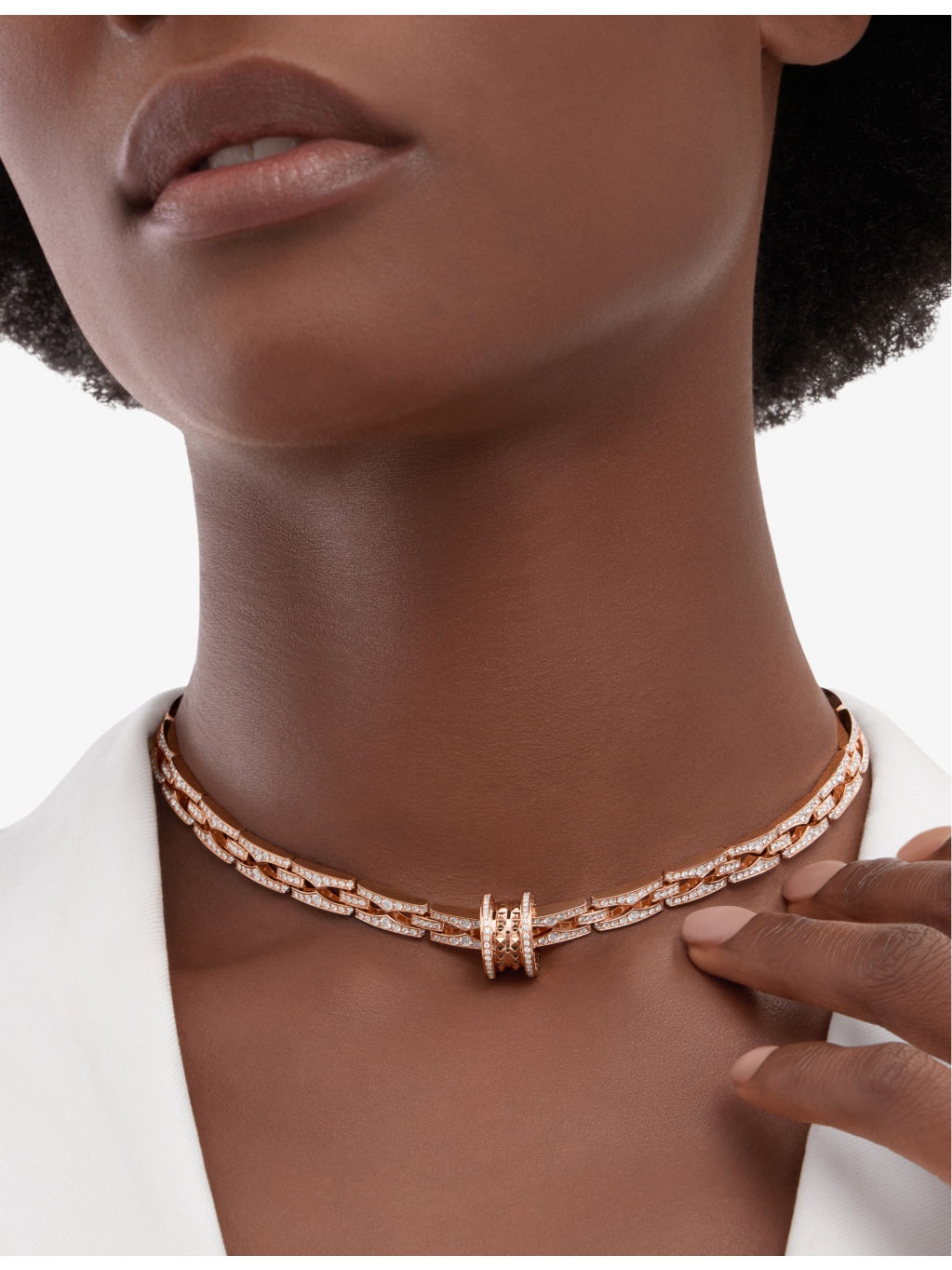 B.zero1 18ct rose-gold and 7.19ct brilliant-cut diamond pendant necklace - 2