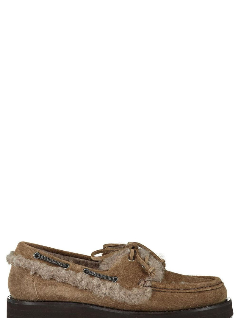 Brunello Cucinelli fleece-trimmed loafers outlook