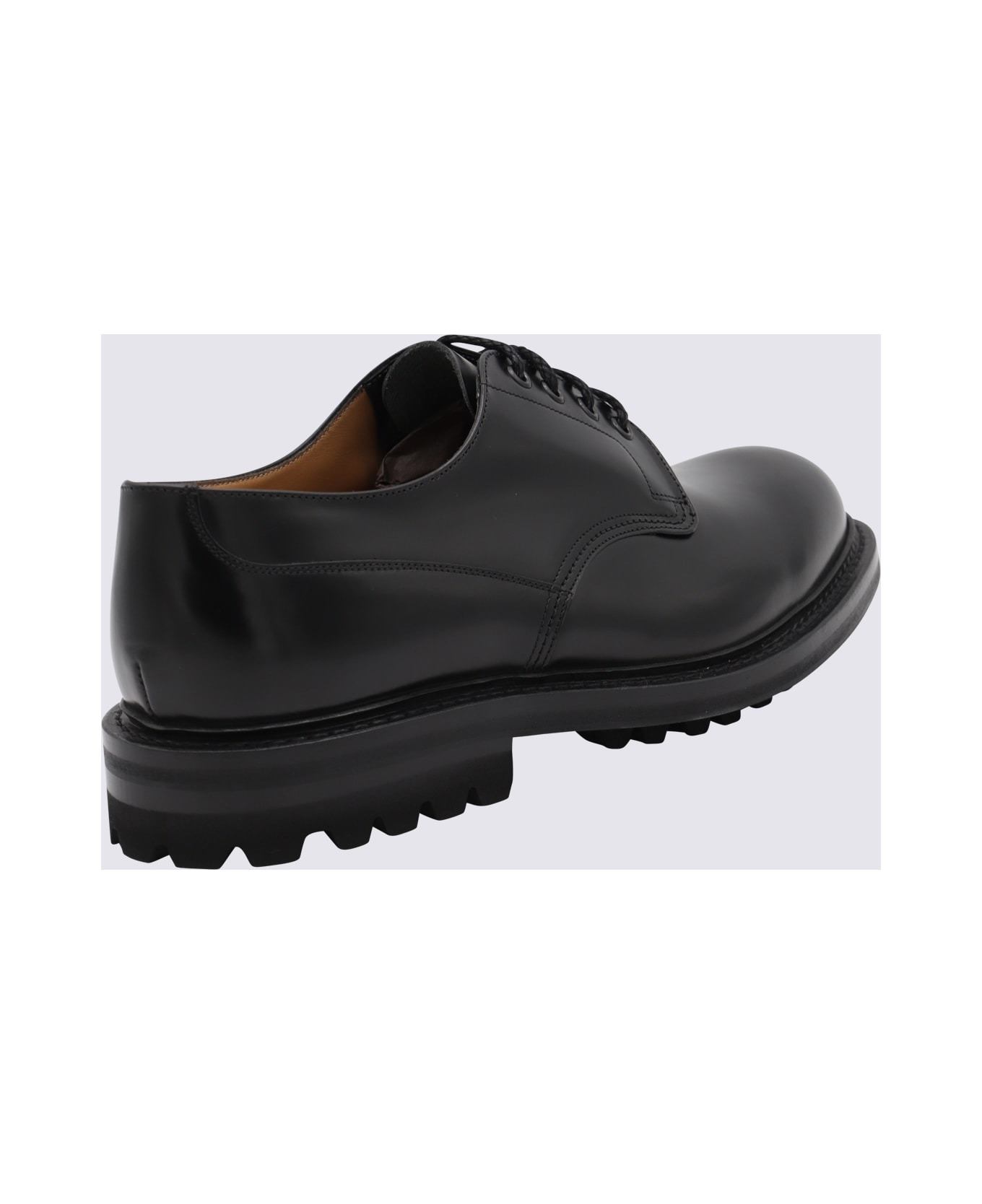 Black Leather Neil Lace Up Shoes - 3