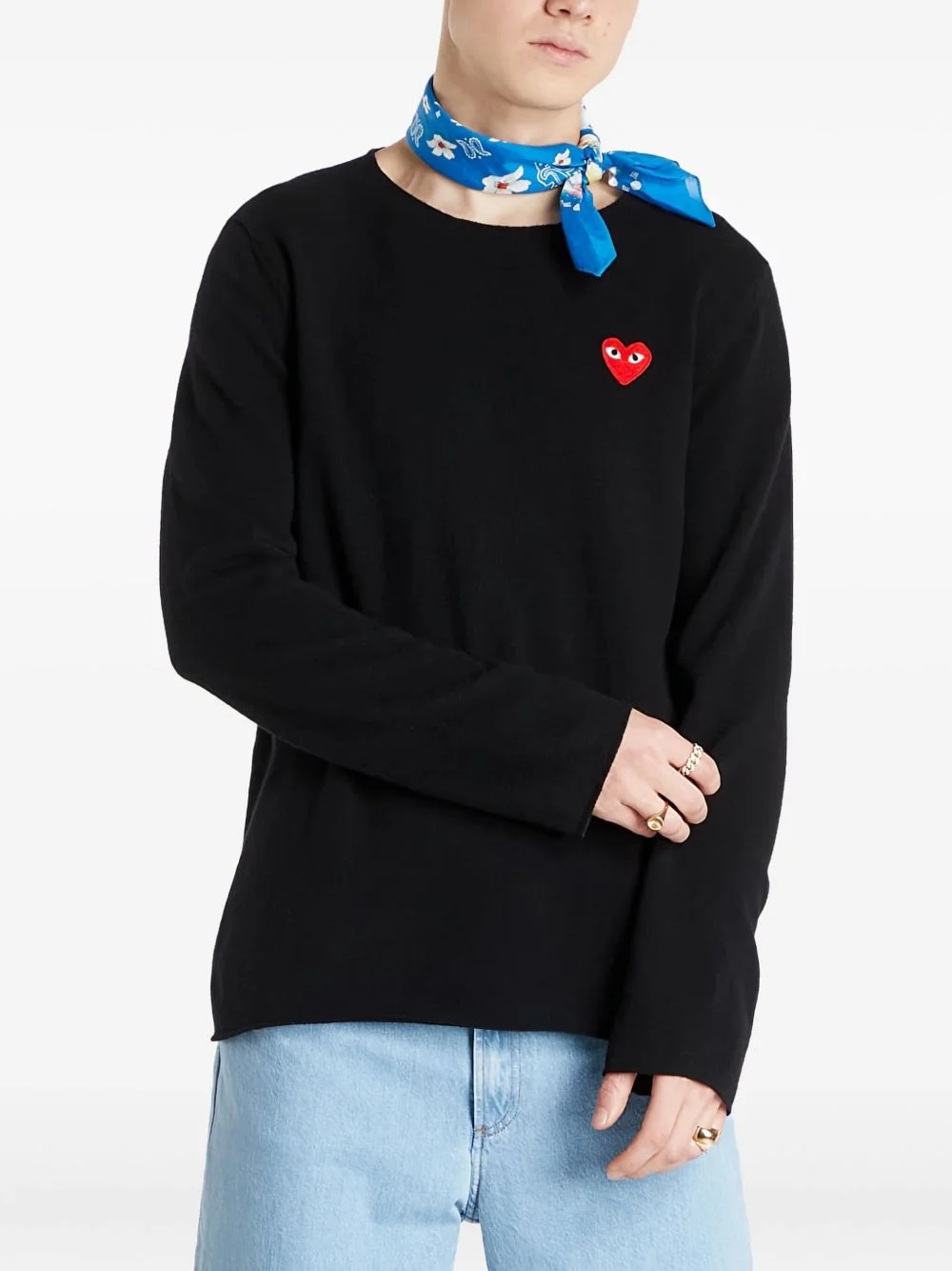 heart-patch sweater - 1