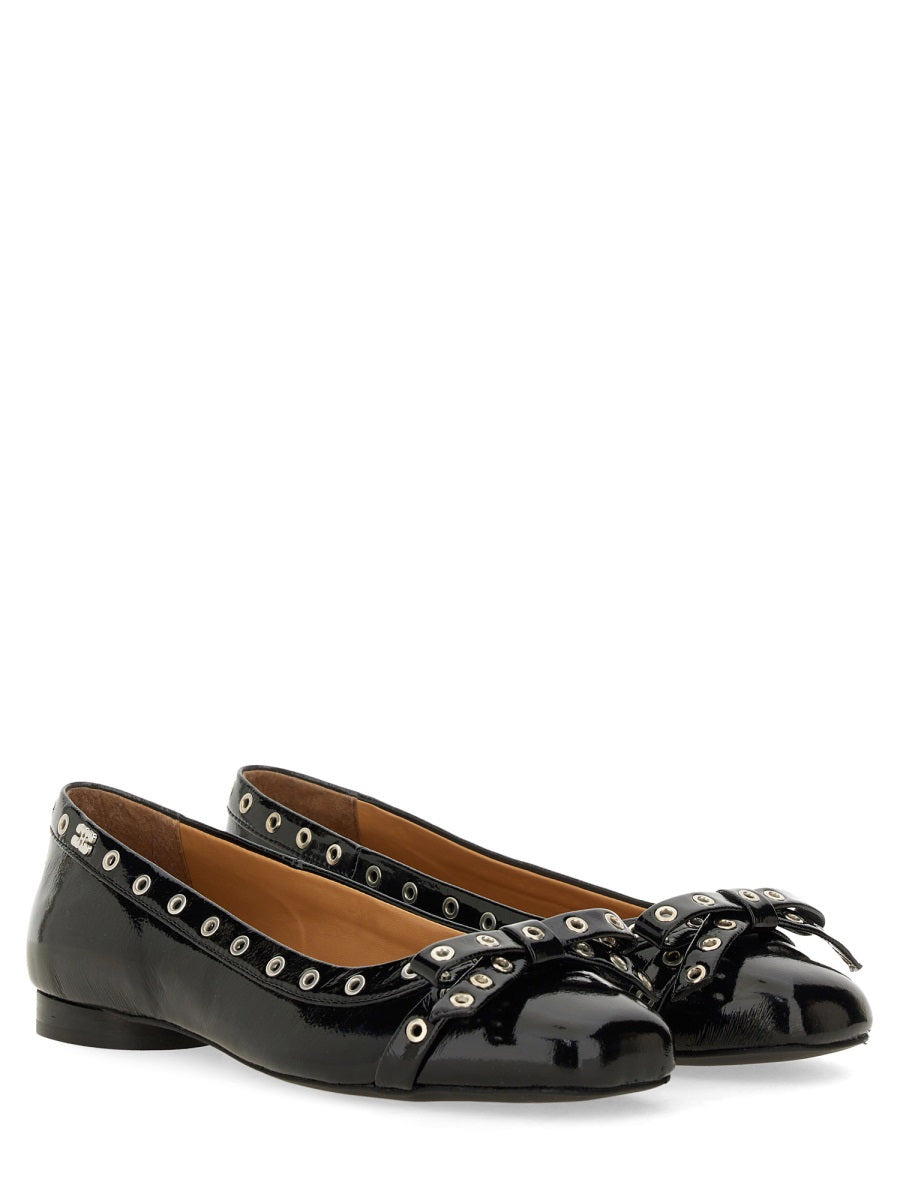 Ganni Women Ballerina With Bow - 2