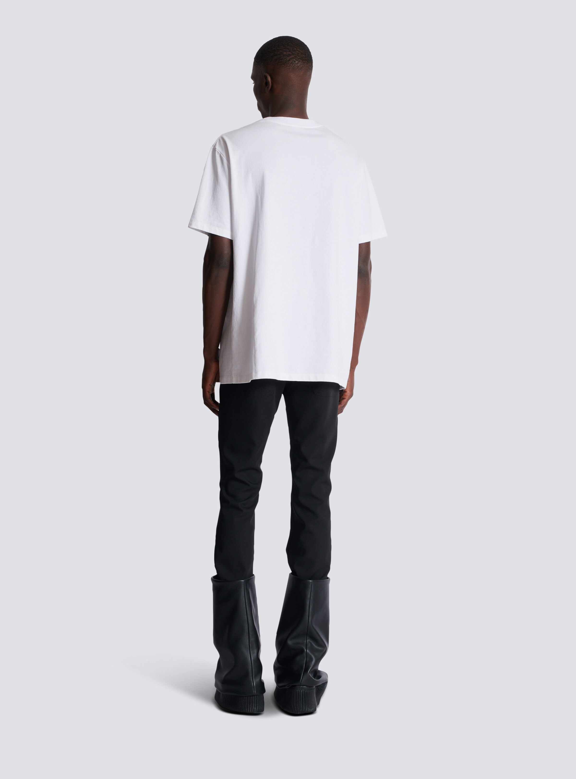 T-shirt with flocked Balmain Letter logo - 4