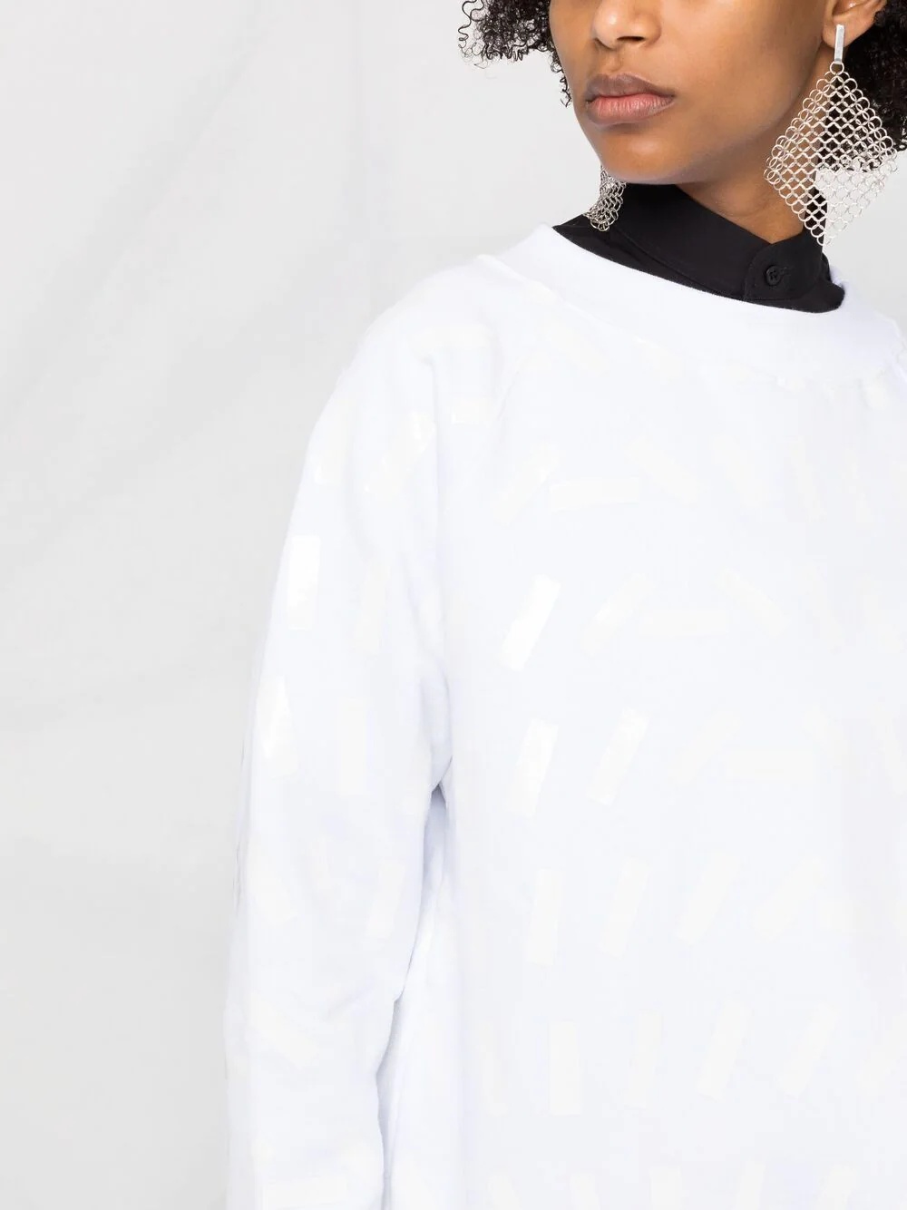 tape print sweatshirt - 3
