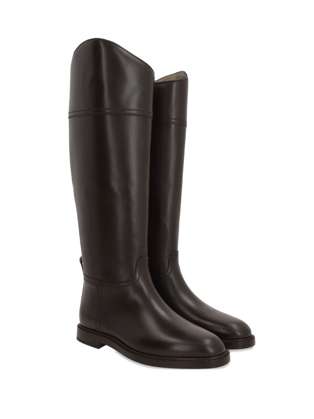 side-zip calf leather boots - 2