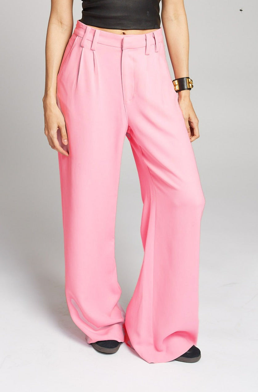 ROSE CREPE PLEATED TROUSERS - 5