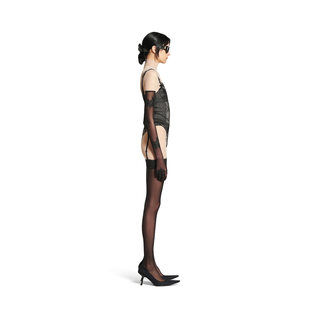 Women's Trompe L'œil Pantaleggings T36 in Black - 2