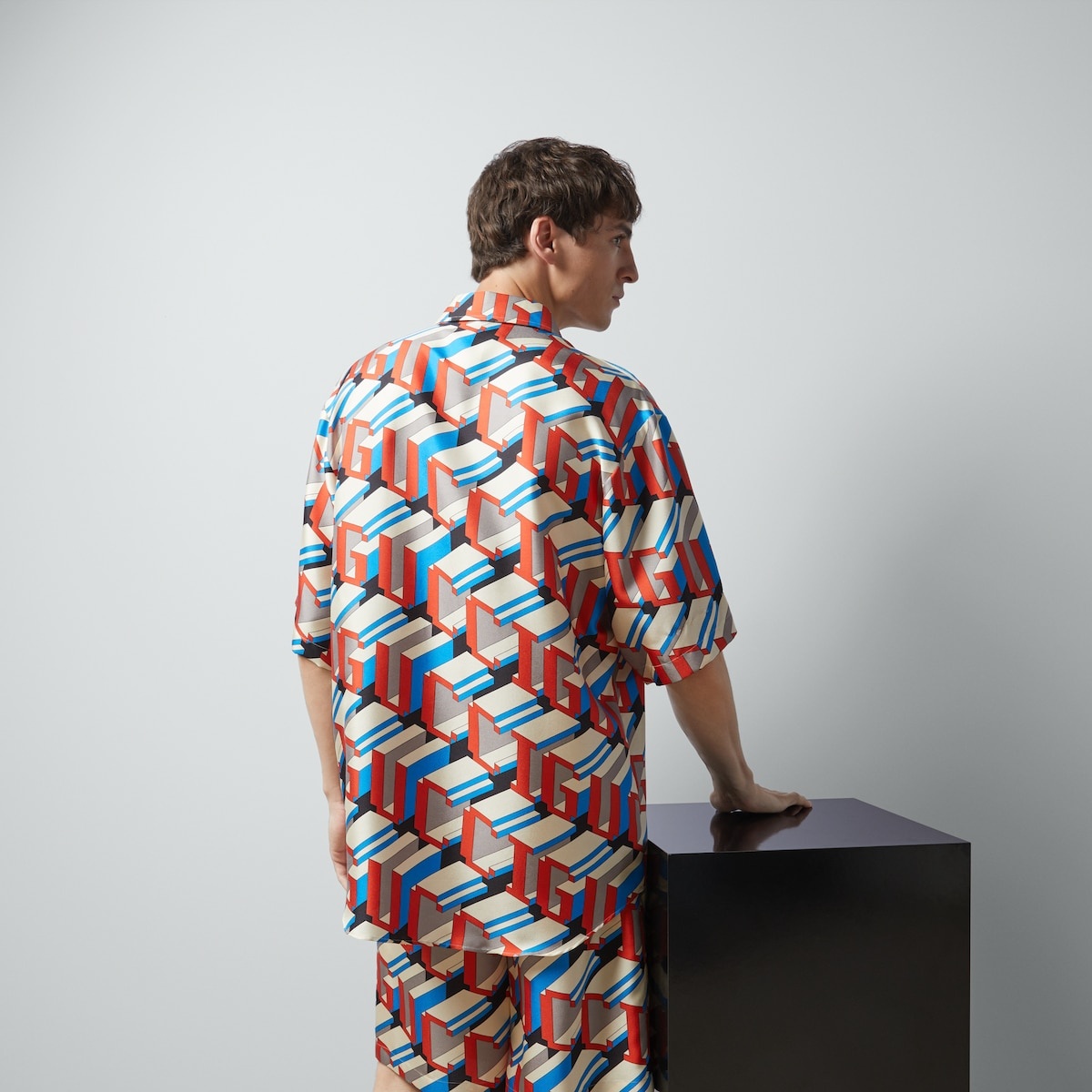 Gucci pixel print silk shirt - 6
