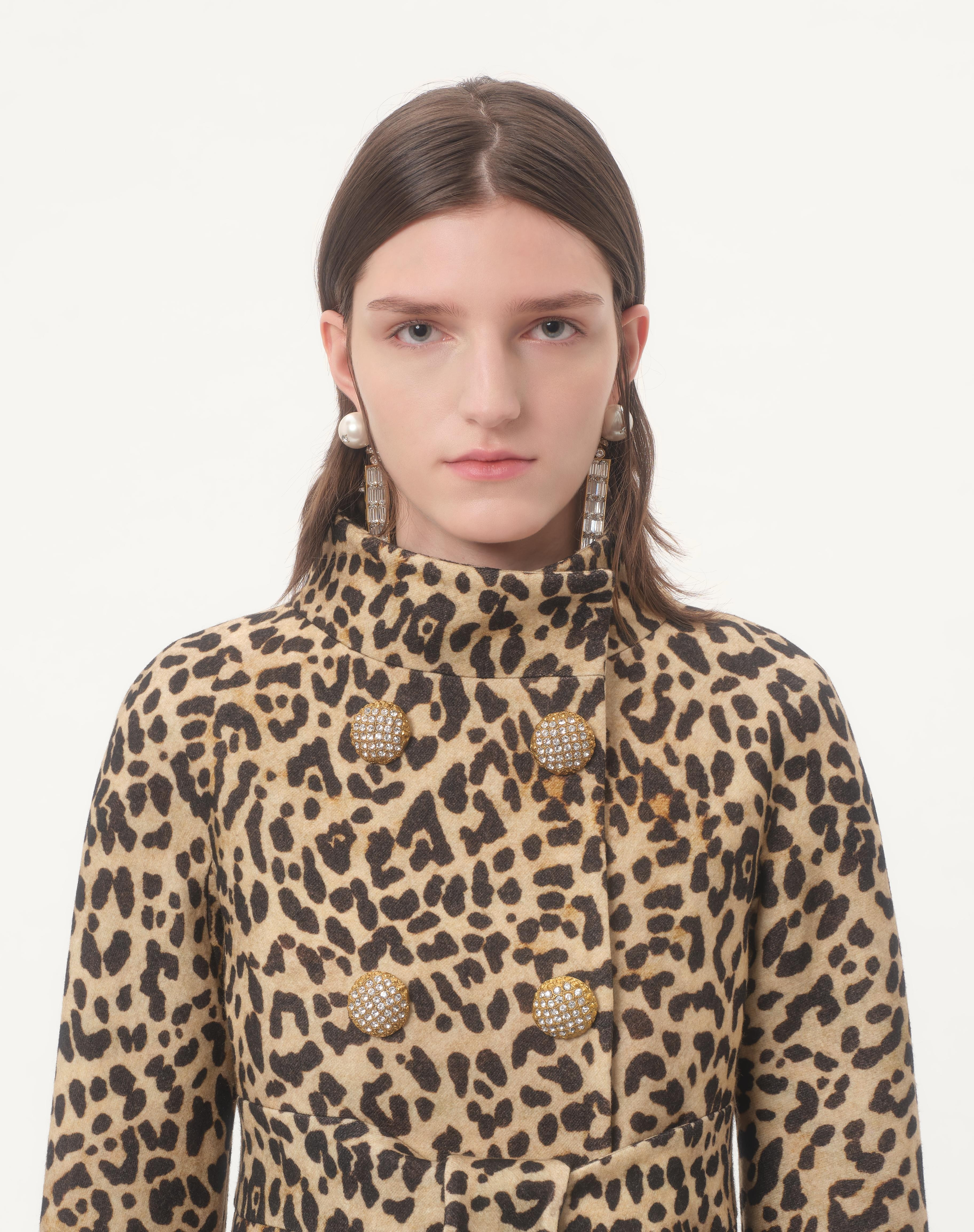 CLOTH COAT IN ANIMALIER PRINT - 3