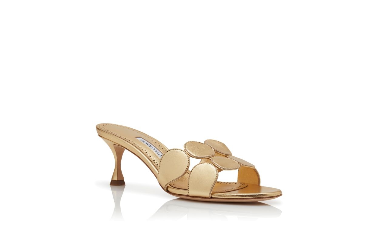 Gold Nappa Leather Mules - 3