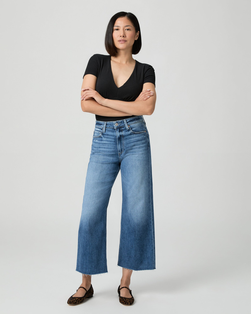 PAIGE Anessa Petite Wide Leg Jean outlook