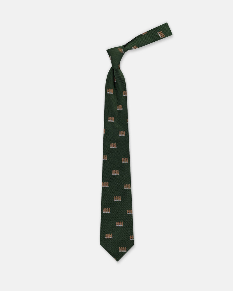 MADE-IN-ENGLAND HUNTER GREEN FOUR MONKEYS CLUB TIE 1