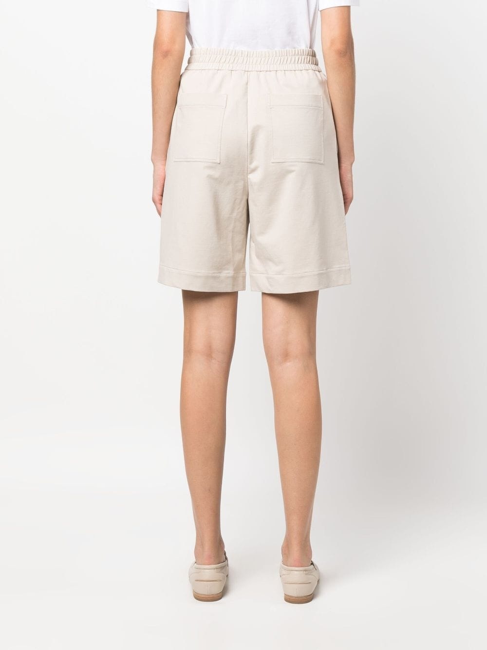 high-waisted stretch-cotton shorts - 4