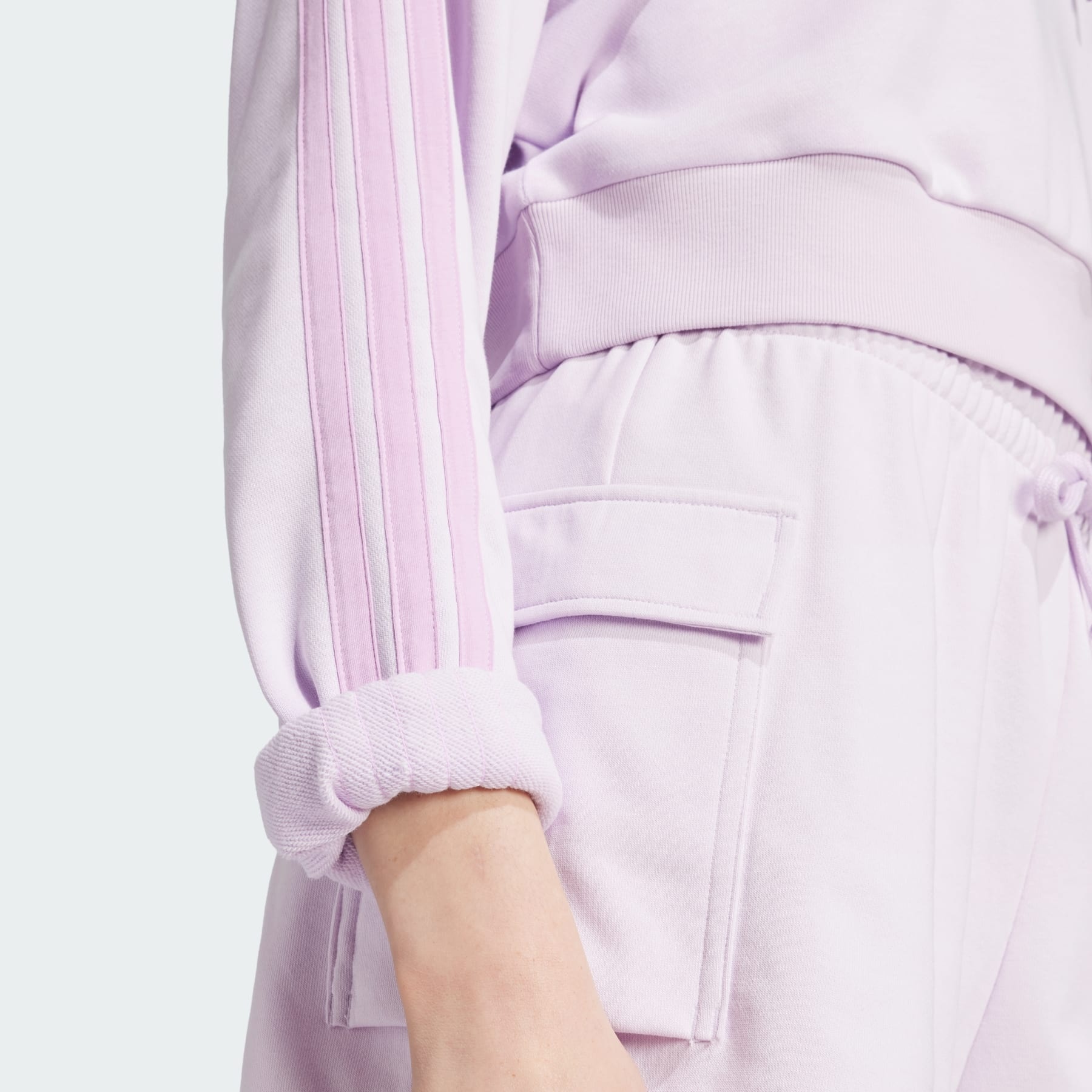 Essentials 3-Stripes French Terry Crop Hoodie - 6