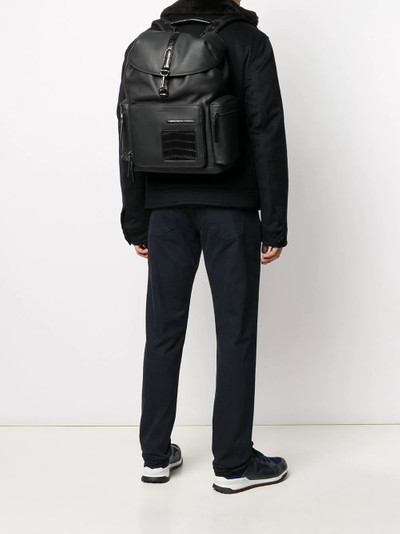 Ermenegildo Zegna crocodile effect leather backpack outlook