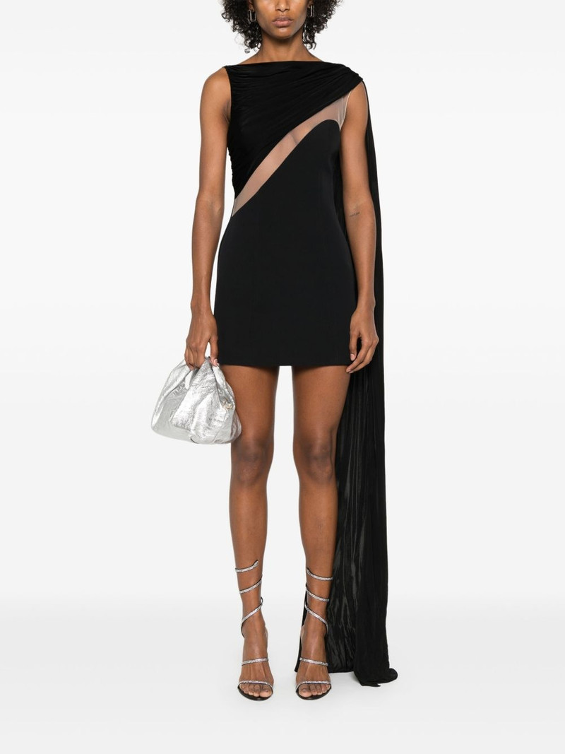 David Koma tulle-insert draped mini dress outlook