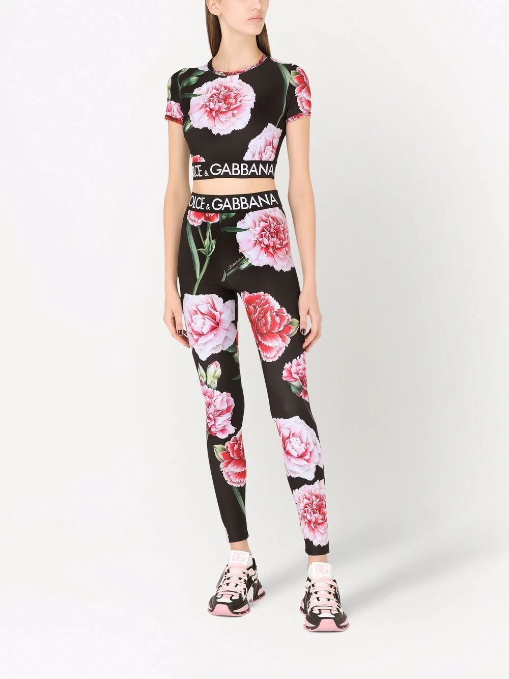 floral-print cropped T-shirt - 2