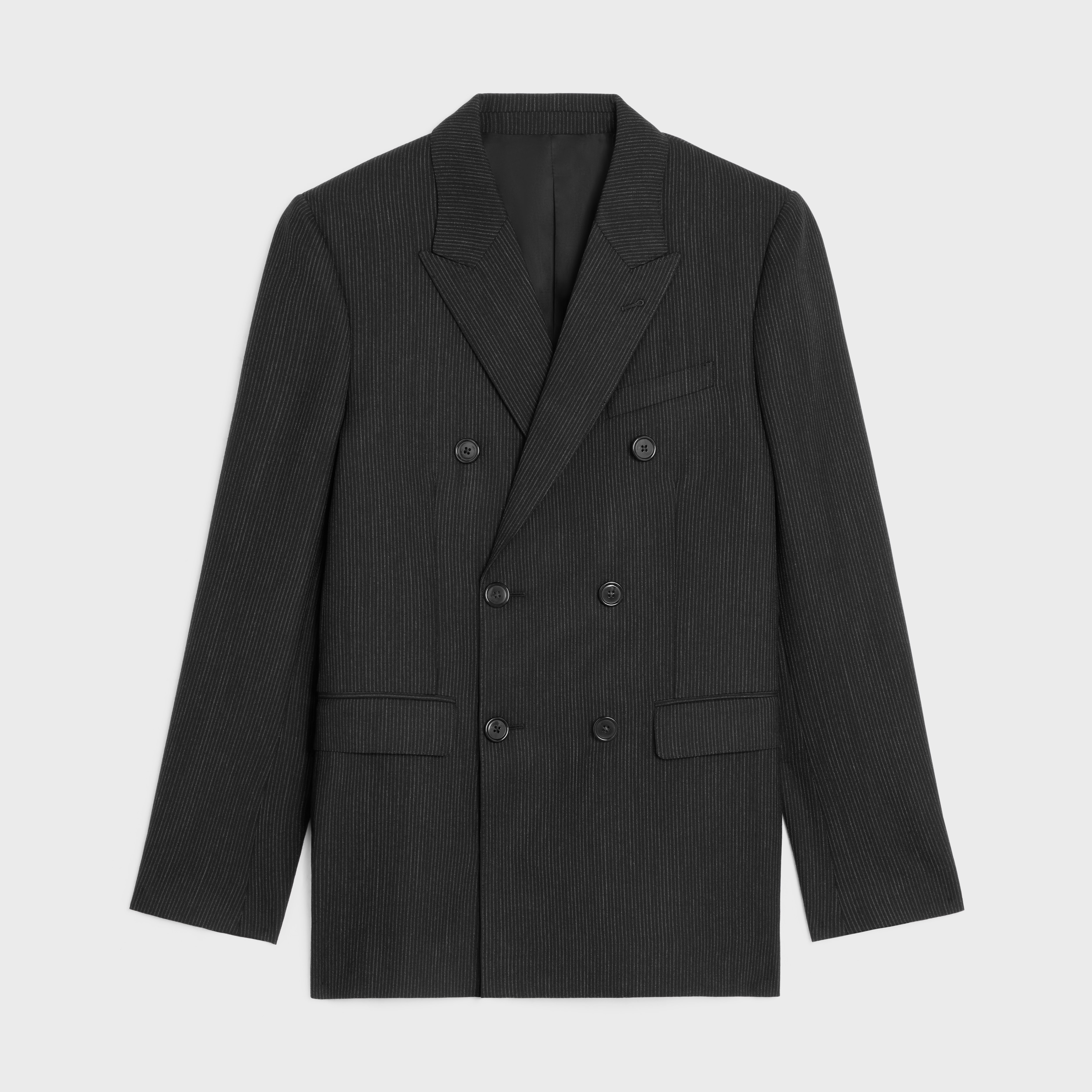 classic jacket in striped wool - 1
