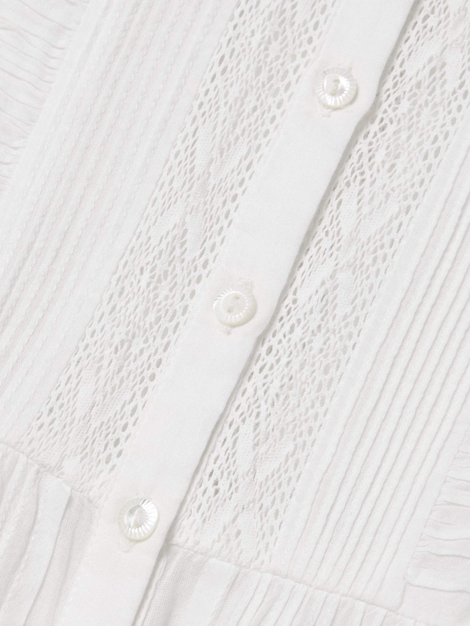 Helaine crocheted and pintucked cotton-voile midi dress White - 4