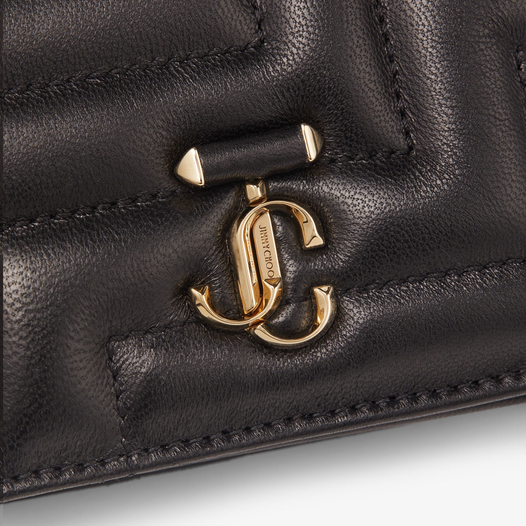 Hanne
Black Quilted Nappa Leather Wallet with Light Gold JC Emblem - 4