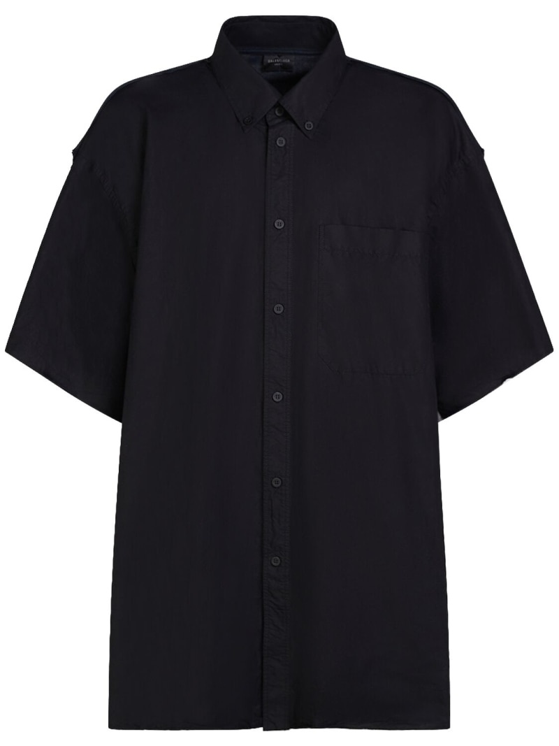 Hybrid cotton poplin short sleeve shirt - 1
