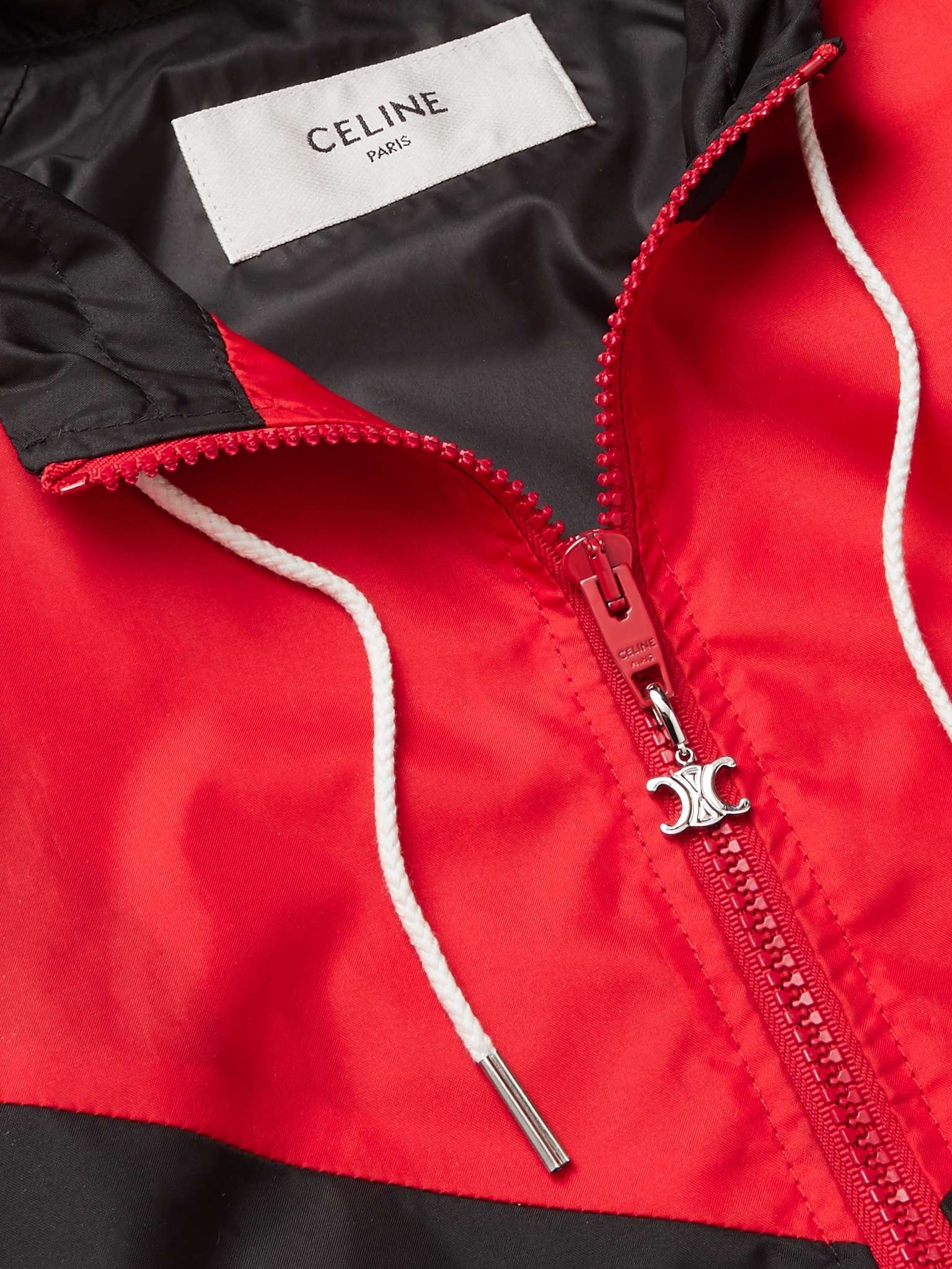 Celine-Printed Colour-Block Nylon Hooded Jacket - 5